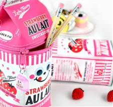 Strawberry Milk Carton Pencil Case