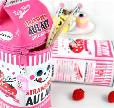 Strawberry Milk Carton Pencil Case
