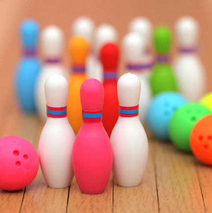 Bowling Eraser Set