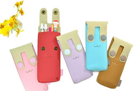 Button Eye Bunny Pencil Pouch