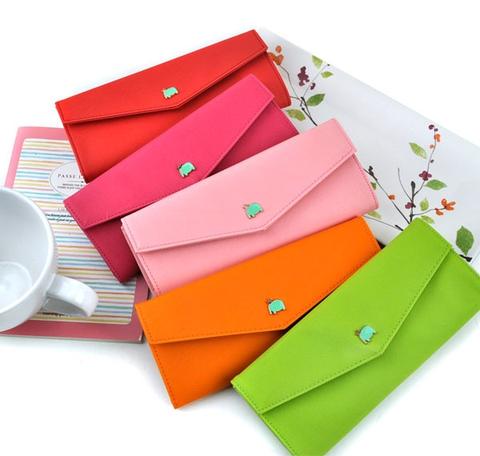Elephant Charm Wallet Pencil Pouch