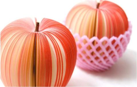 Three Dimensional Apple and Pear Notepads