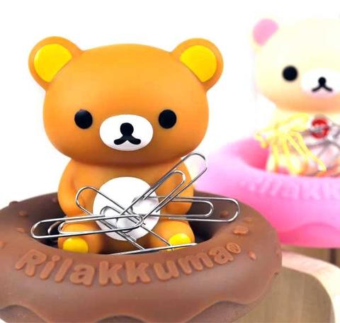 Rilakkuma and Korilakkuma Magnetic Paper Clip Holder