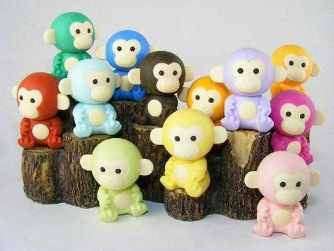 Playful Monkey Erasers