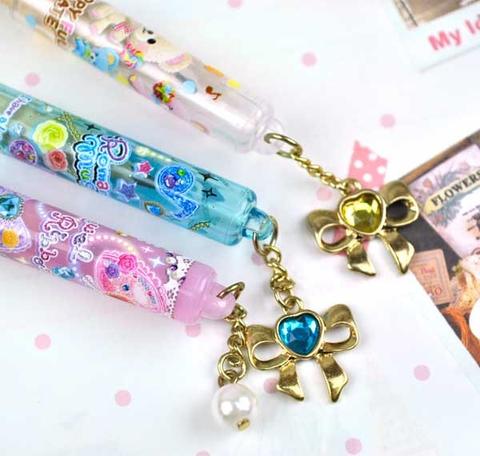 Ribbon and Pearls Jeweled Pencil Toppers