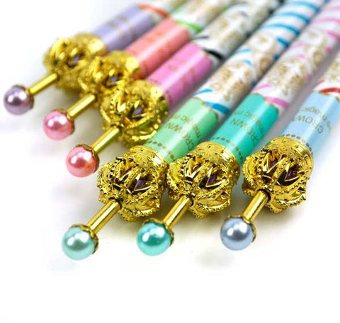 Striped Deluxe Crown Ballpoint Pen