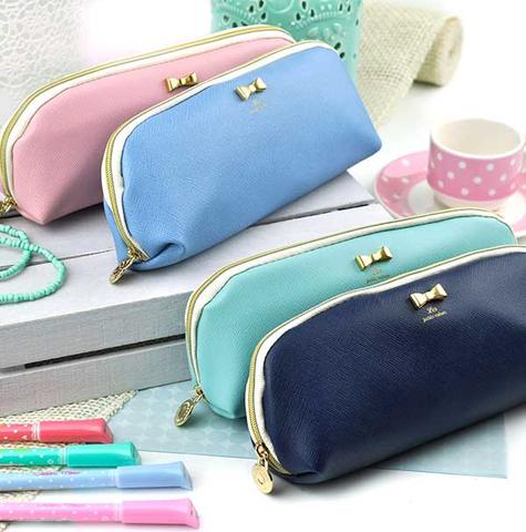 Pastel Bow Pencil Pouch