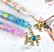 Ribbon and Pearls Jeweled Pencil Toppers